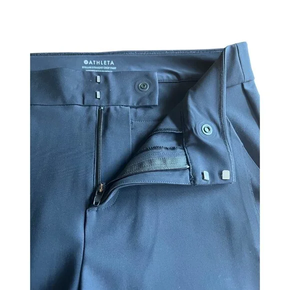 Athleta Stellar Straight Crop Pants Womens Black Stretch Size 8 - Picture 7 of 13
